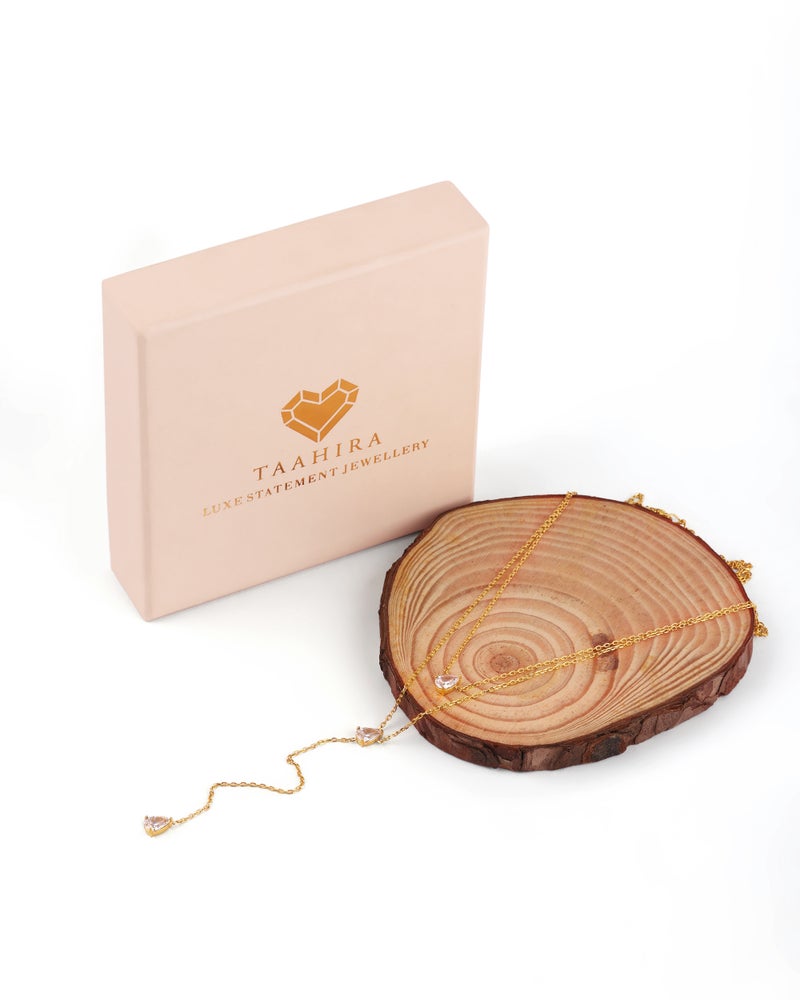 TAAHIRA Double Layered Zirconia Necklace - Image 3